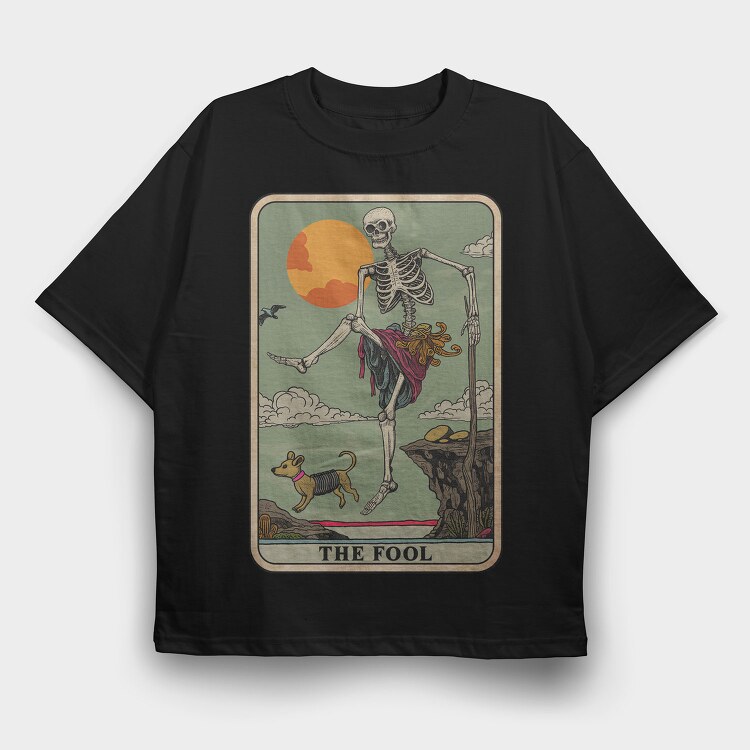 Funny Skeleton Card, Tricou Oversize Barbati (Unisex)