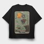 Funny Skeleton Card, Tricou Oversize Barbati (Unisex)