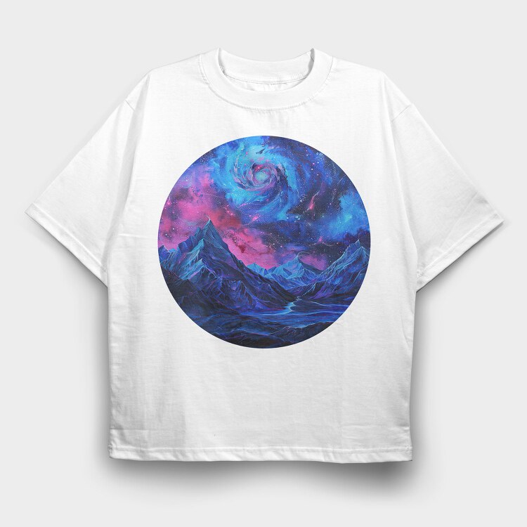 Galactic Climbers Mountain, Tricou Oversize Barbati (Unisex)