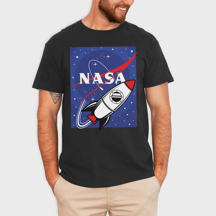Nasa Rocket Blast, Tricou Barbati (Unisex)