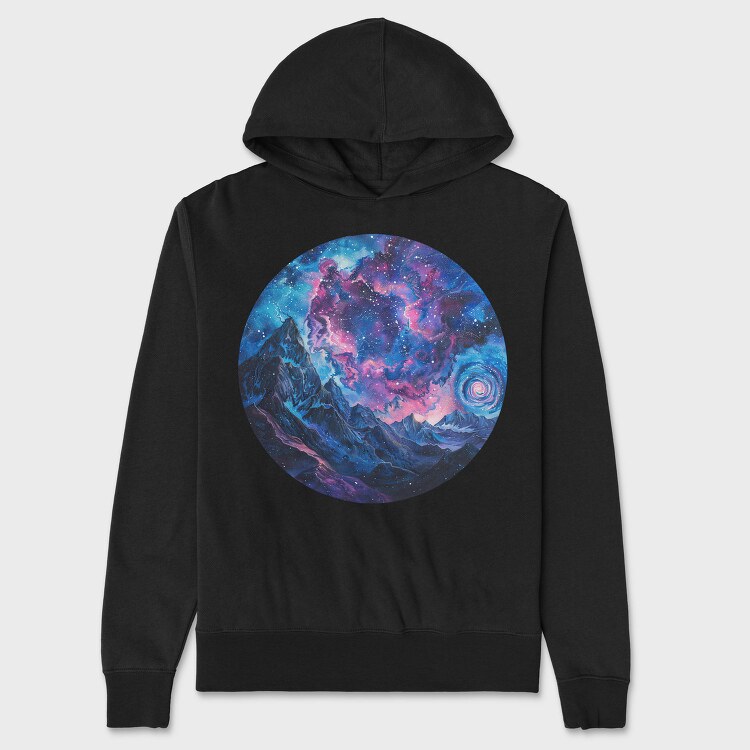Galactic Mountain Spiral, Hanorac Oversize Barbati (Unisex)