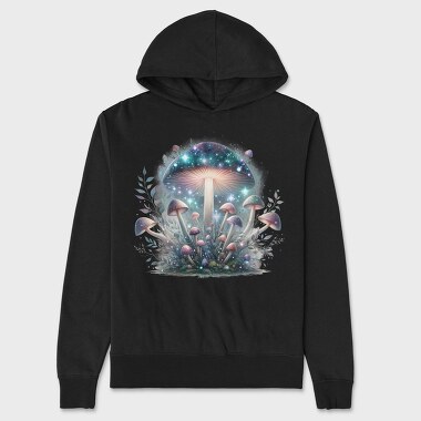 Galactic Mushroom Glow, Hanorac Oversize Barbati (Unisex)