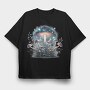 Galactic Mushroom Glow, Tricou Oversize Barbati (Unisex)
