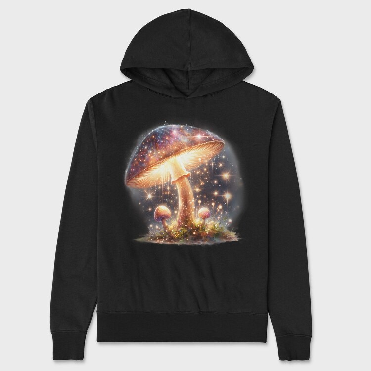 Galactic Mushrooms Glow, Hanorac Oversize Barbati (Unisex)