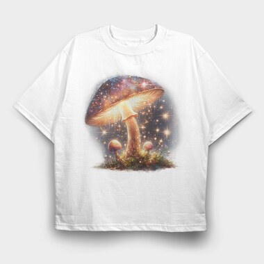 Galactic Mushrooms Glow, Tricou Oversize Barbati (Unisex)