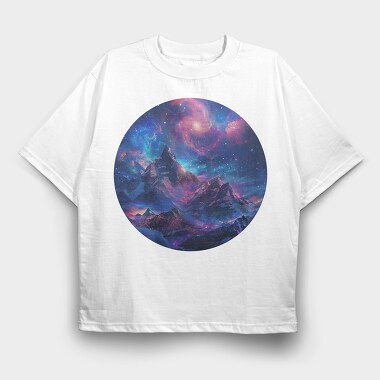 Galactic Peaks Spiral, Tricou Oversize Barbati (Unisex)