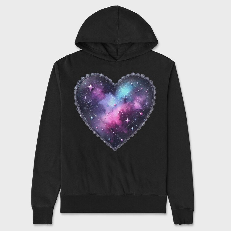 Galaxy Heart Sublimation, Hanorac Oversize Barbati (Unisex)