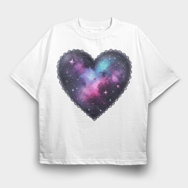 Galaxy Heart Sublimation, Tricou Oversize Barbati (Unisex)