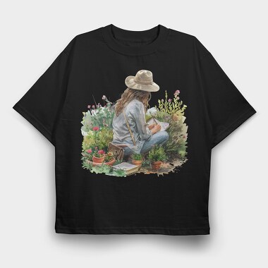Gardener Flowers Garden, Tricou Oversize Barbati (Unisex)
