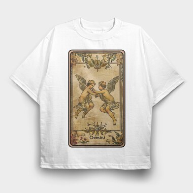 Gemini Angel Pair, Tricou Oversize Barbati (Unisex)