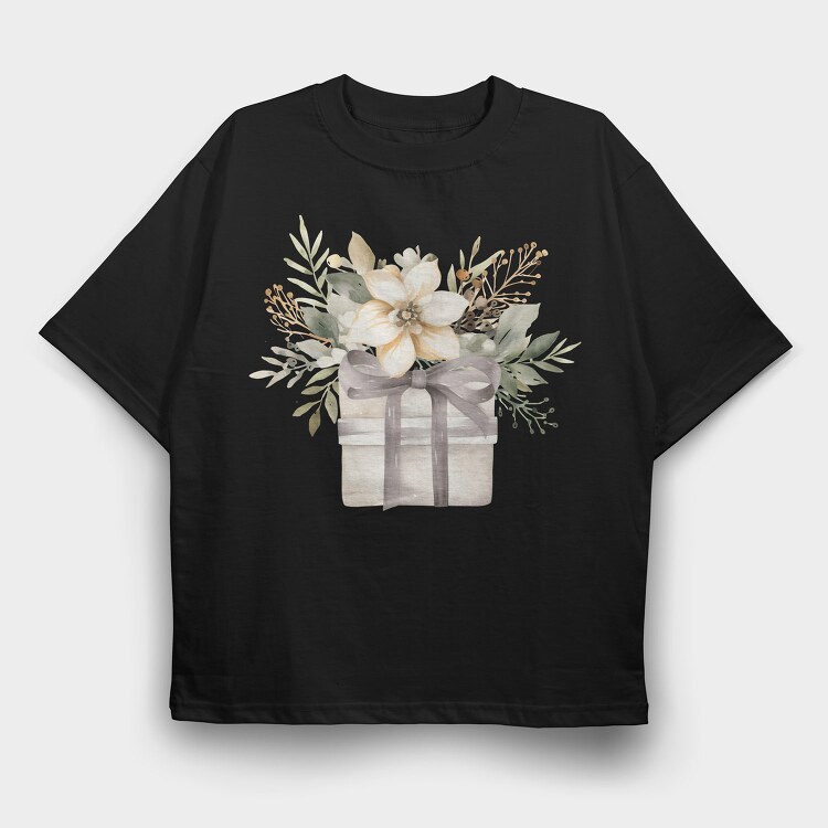 Gift Box Flowers, Tricou Oversize Barbati (Unisex)