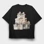 Gift Boxes Stack, Tricou Oversize Barbati (Unisex)