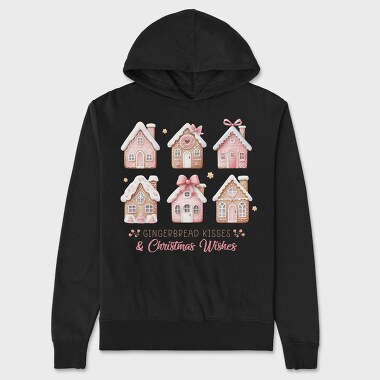 Gingerbread Kisses Christmas Wishes, Hanorac Oversize Barbati (Unisex)