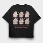 Gingerbread Kisses Christmas Wishes, Tricou Oversize Barbati (Unisex)