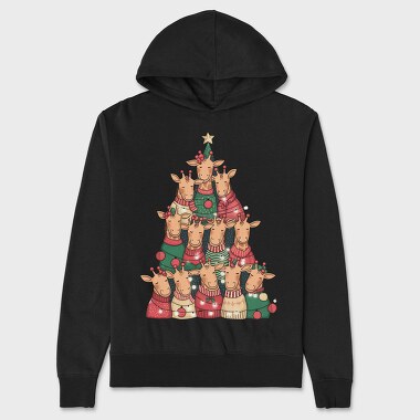 Giraffes Christmas Tree, Hanorac Oversize Barbati (Unisex)
