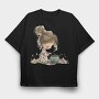 Girl Cooking Pot, Tricou Oversize Barbati (Unisex)