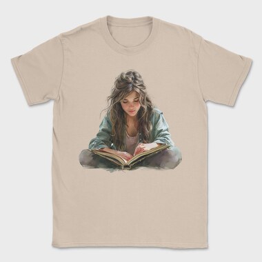 Girl Reading Book, Tricou Barbati (Unisex)