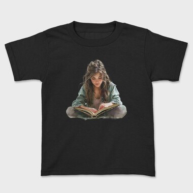 Girl Reading Book, Tricou Copii