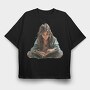 Girl Reading Book, Tricou Oversize Barbati (Unisex)