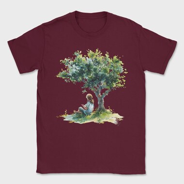 Girl Reading Tree, Tricou Barbati (Unisex)