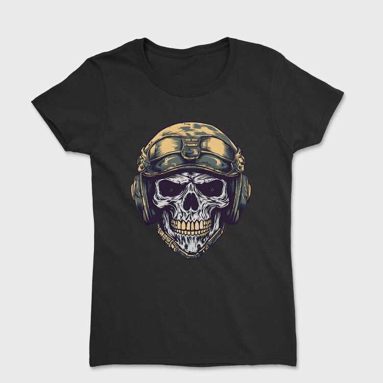 Skull Military Helmet, Tricou Femei