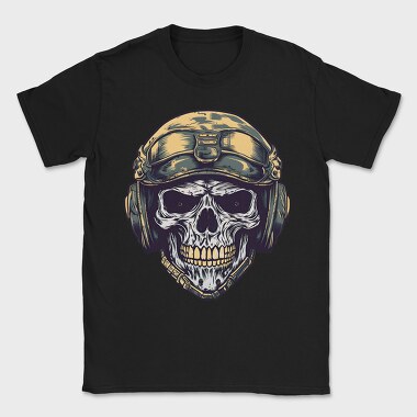 Skull Military Helmet, Tricou Barbati (Unisex)