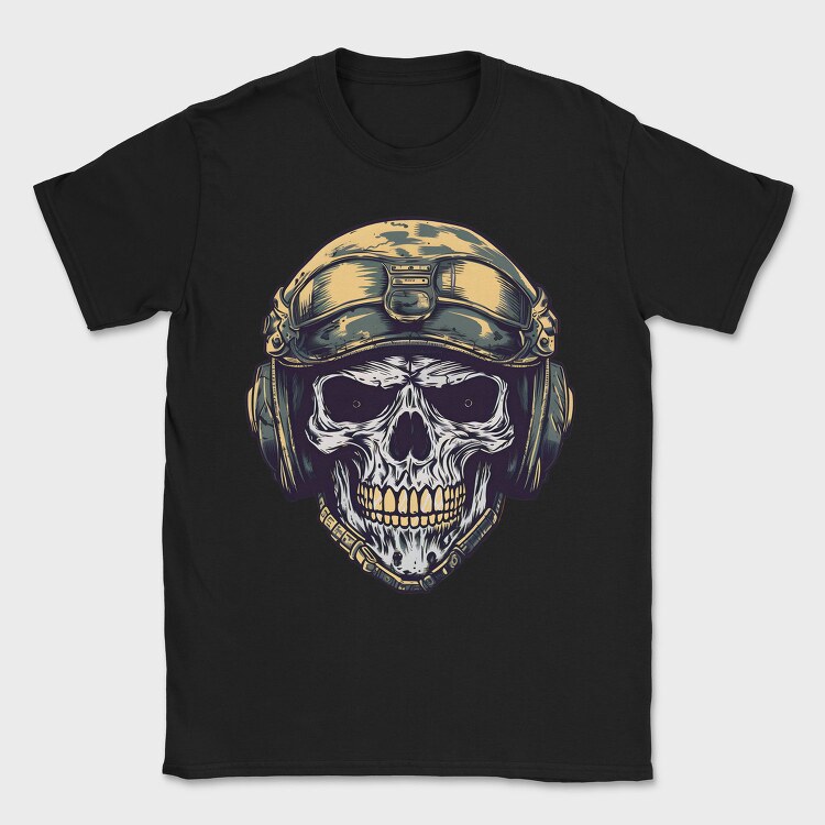 Skull Military Helmet, Tricou Barbati (Unisex)