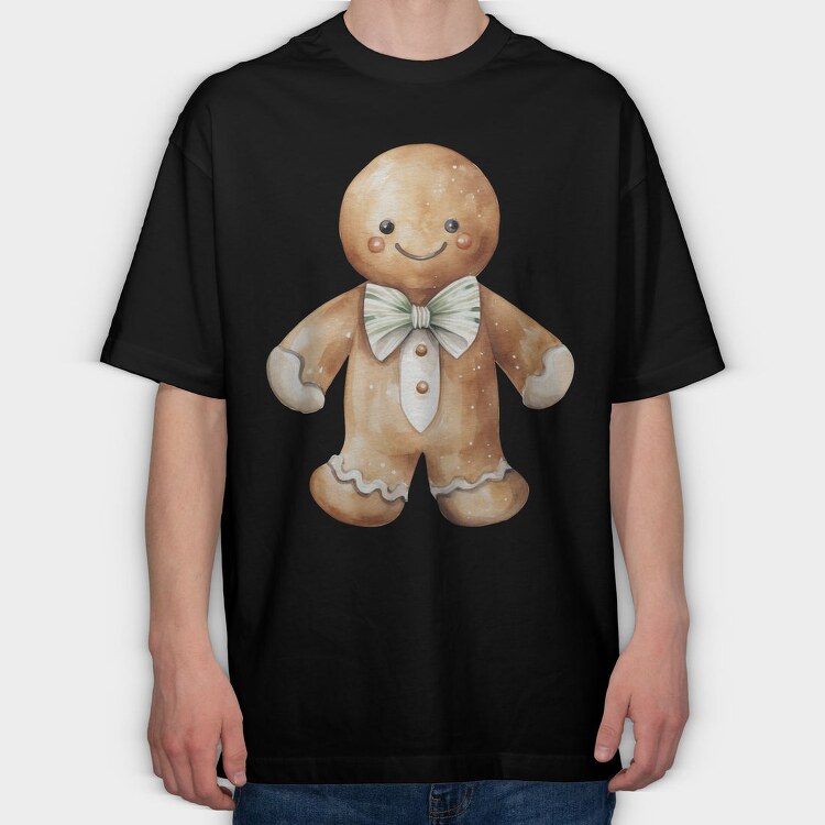Gingerbread Man Christmas, Tricou Oversize Barbati (Unisex)