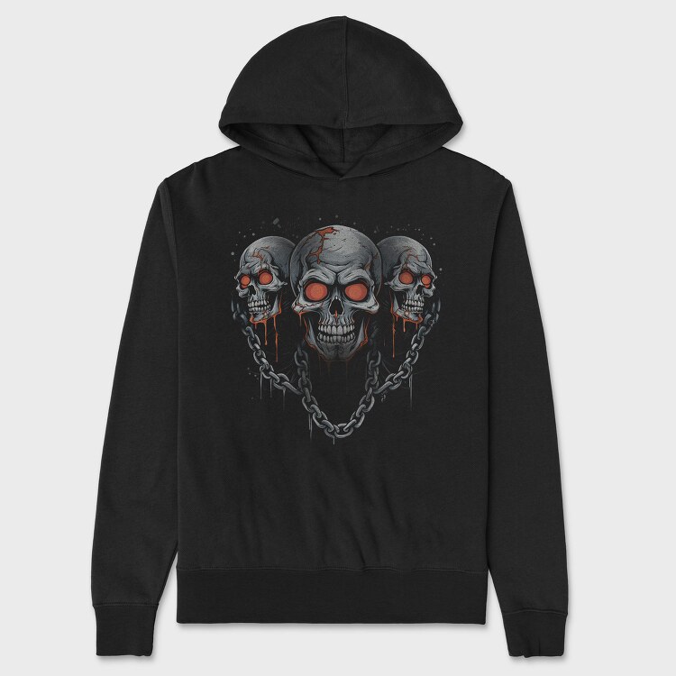 Skulls Chains, Hanorac Oversize Barbati (Unisex)