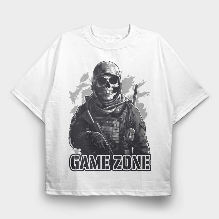 Skull Soldier Game, Tricou Oversize Barbati (Unisex)