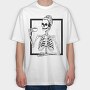 Skull Messy Bun Coffee, Tricou Oversize Barbati (Unisex)
