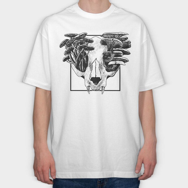 Skull Fungi, Tricou Oversize Barbati (Unisex)