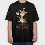 Giraffe Party Hat, Tricou Oversize Barbati (Unisex)