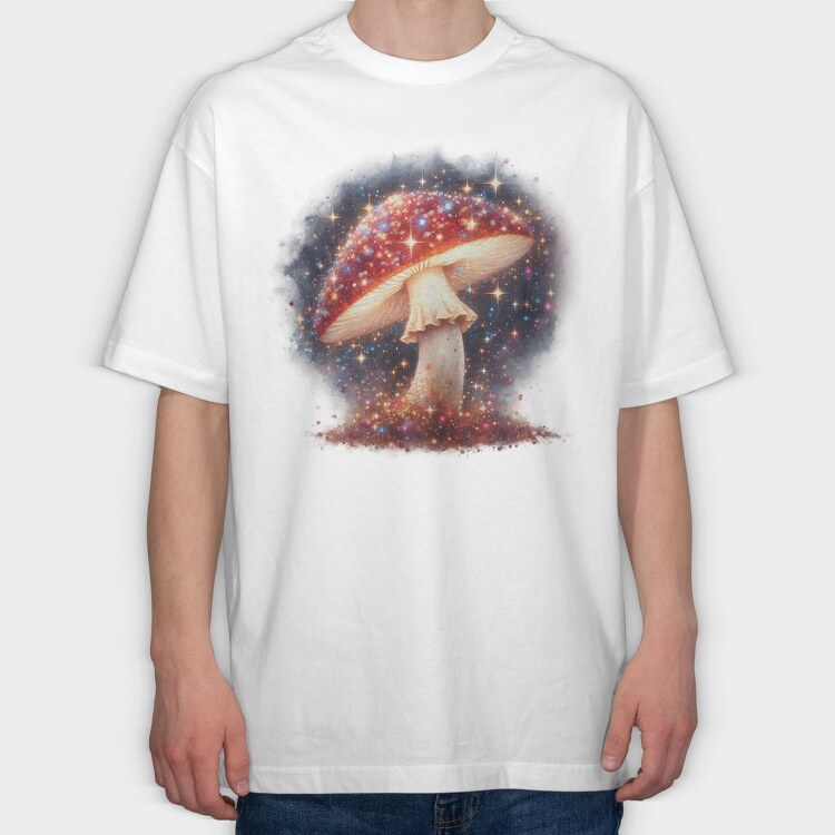 Galactic Mushroom Stars, Tricou Oversize Barbati (Unisex)