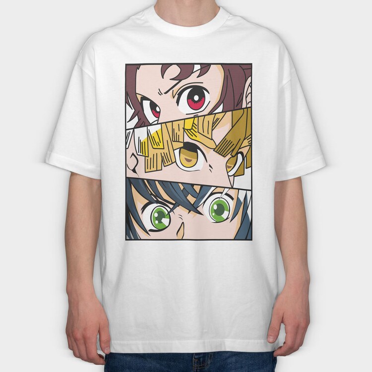 Anime Eyes, Tricou Oversize Barbati (Unisex)