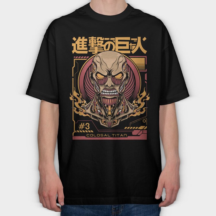Colossal Titan Face 1, Tricou Oversize Barbati (Unisex)