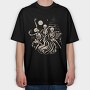 Skeletons Dancing Fire, Tricou Oversize Barbati (Unisex)