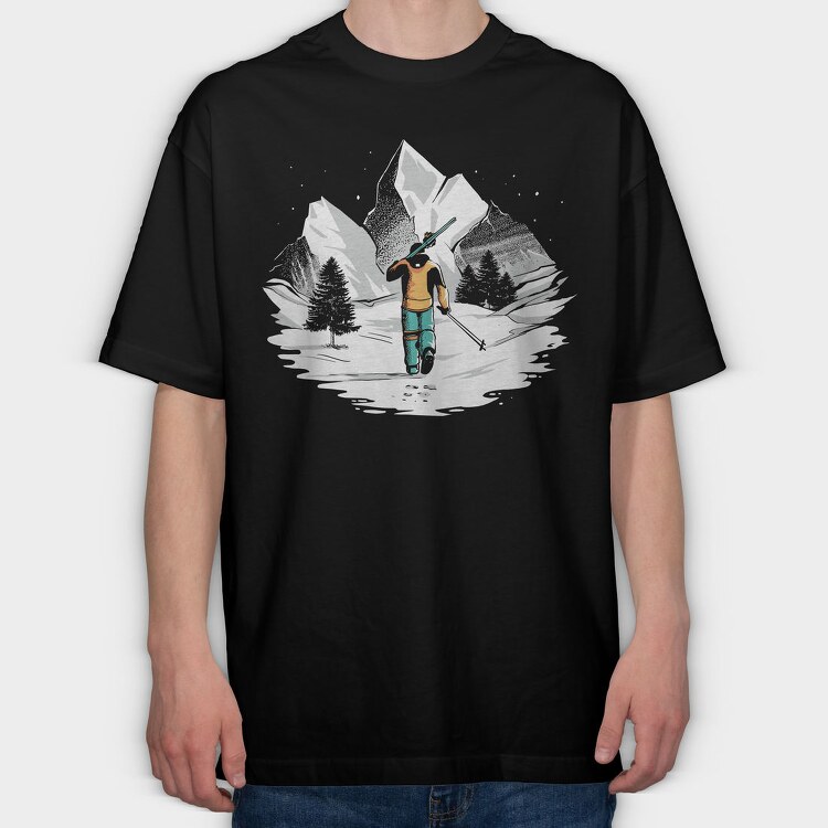 Skiing Mountain Engineering, Tricou Oversize Barbati (Unisex)