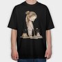 Girl Cleaning Broom, Tricou Oversize Barbati (Unisex)