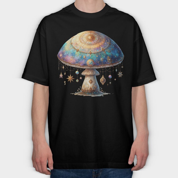 Galactic Fantasy Mushroom, Tricou Oversize Barbati (Unisex)