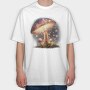 Galactic Mushrooms Glow, Tricou Oversize Barbati (Unisex)
