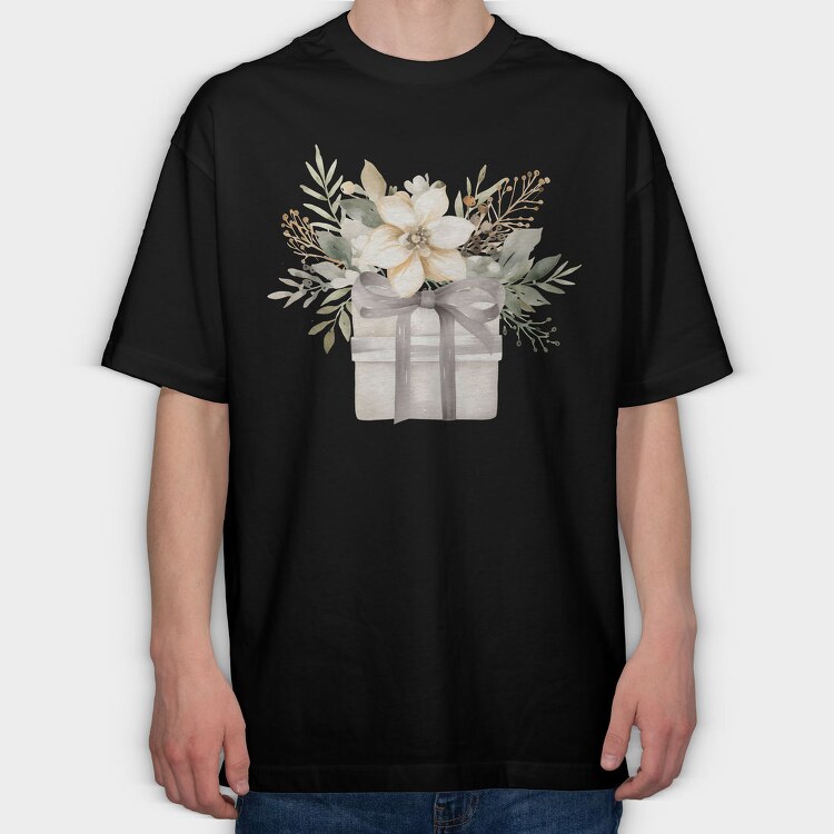 Gift Box Flowers, Tricou Oversize Barbati (Unisex)