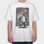 Adventurous Dinosaur T Rex, Tricou Oversize Barbati (Unisex)