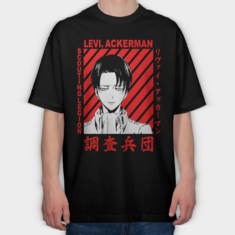 Levi Ackerman Scouting Legion, Tricou Oversize Barbati (Unisex)