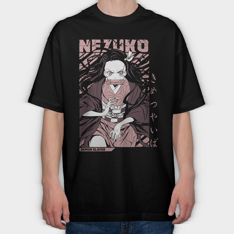 Nezuko Demon Slayer, Tricou Oversize Barbati (Unisex)