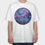 Galactic Mountain Night, Tricou Oversize Barbati (Unisex)