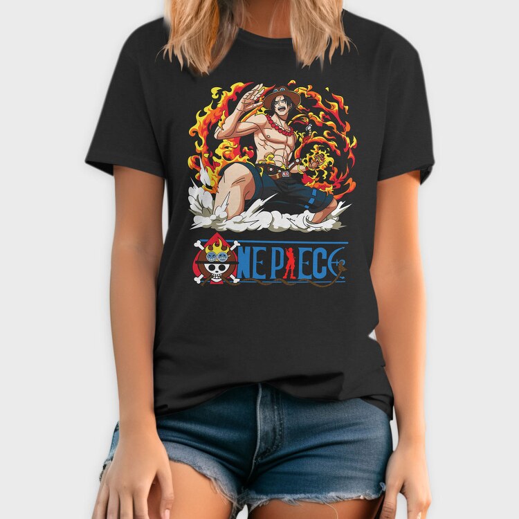 One Piece Fire, Tricou Barbati (Unisex)
