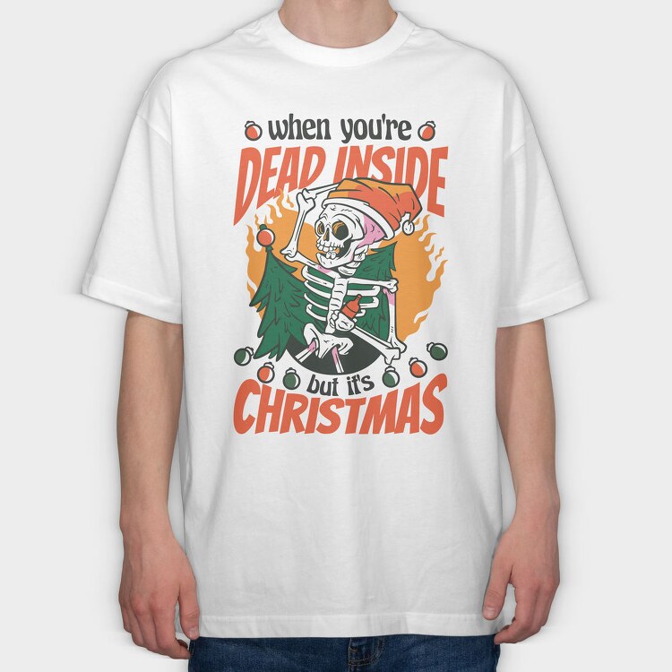 Dead Inside Xmas, Tricou Oversize Barbati (Unisex)