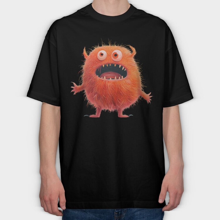 Furry Monster Smile, Tricou Oversize Barbati (Unisex)