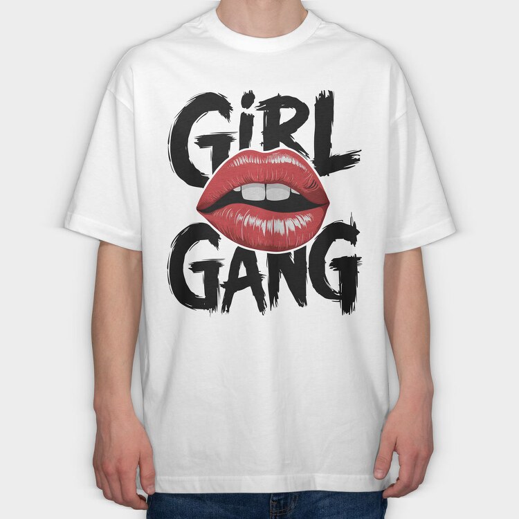 Girl Gang, Tricou Oversize Barbati (Unisex)